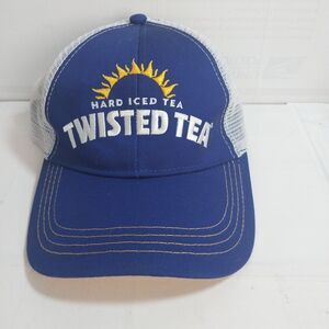 Twisted Tea Hat Cap Unisex Adult Trucker Mesh Blue Hard Ice Tea Blue Yellow